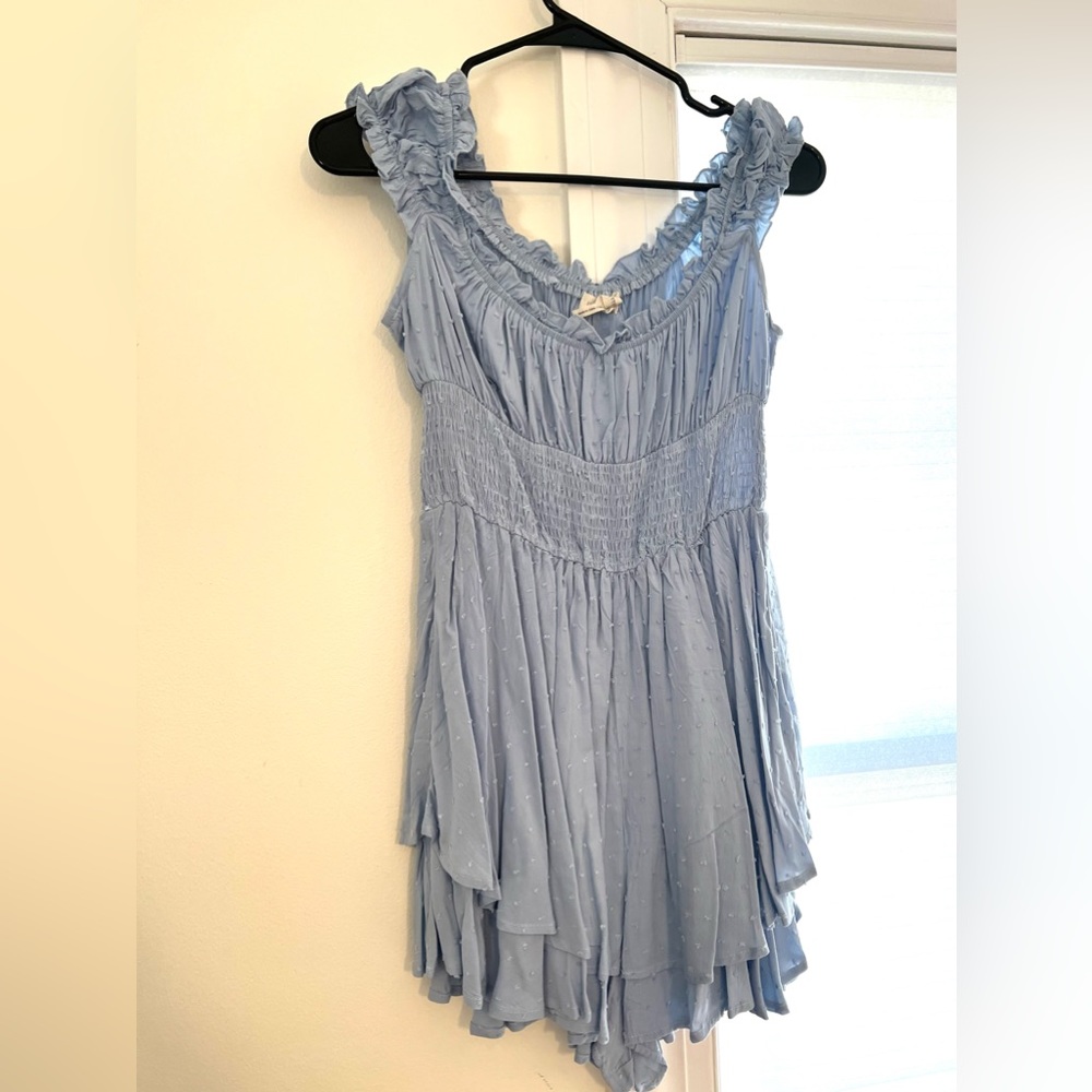 UO rosie smocked tiered ruffle romper